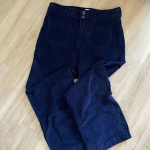Gap Women’s Navy Blue wide-leg corduroy pants, sz 12